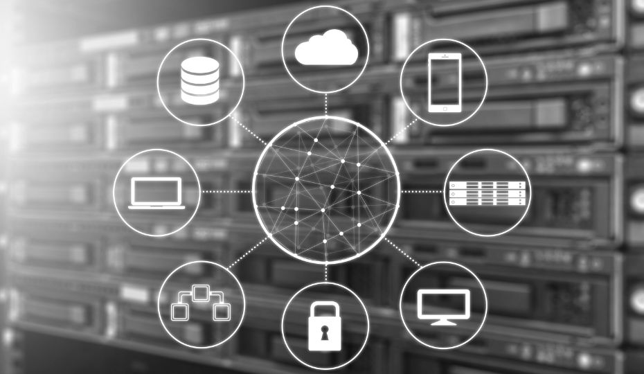 graphic showing different backup solutions like cloud and hard drive and physical security