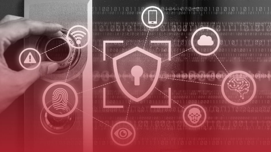 graphic of cybersecurity icons of various types